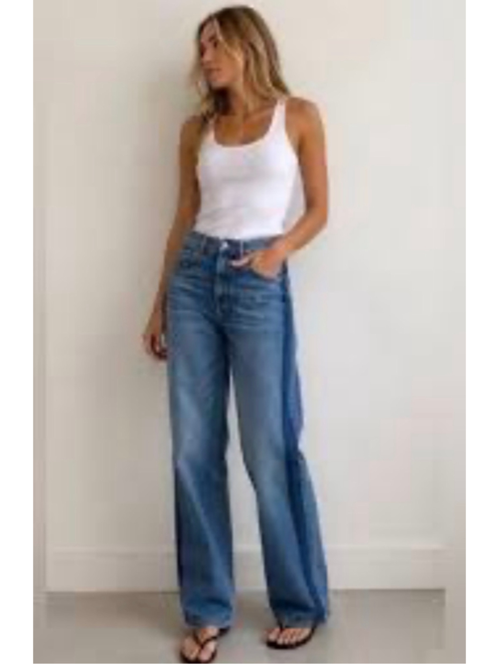 Women's Jason Wu Wide Leg Jeans Size 28 Blue Two-Tone